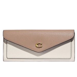 Coach Wyn Soft Wallet in Colorblock Pebbled Leather, NEW!